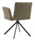 Sillón de comedor comodo color verde patas hierro negro.