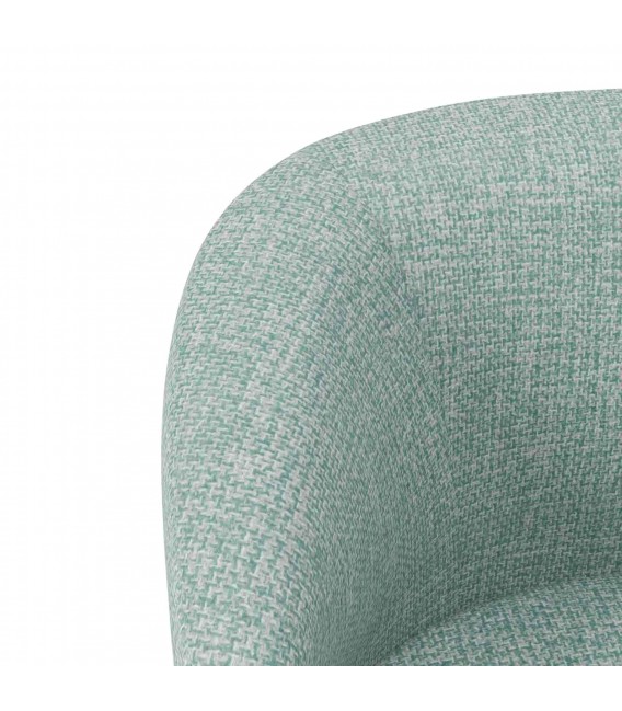 Butaca comoda estilo nórdico verde menta patas en madera natural