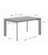 Mesa comedor rectangular extensible tapa en porcelánico mármol blanco