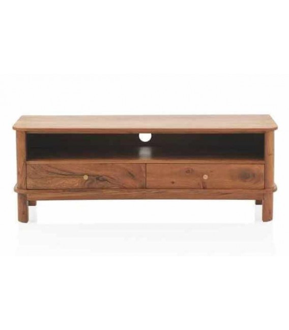 Mueble de TV con 2 cajones realizada en madera de acacia natural