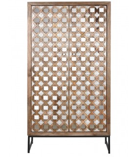 Armario alacena de estilo étnico realizado en madera de mango