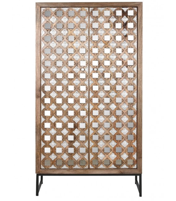 Armario alacena de estilo étnico realizado en madera de mango