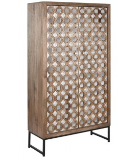 Armario alacena de estilo étnico realizado en madera de mango