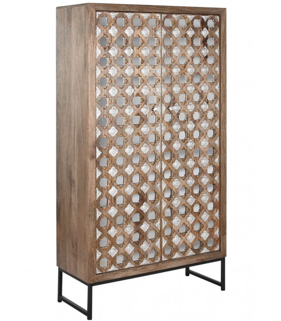 Armario alacena de estilo étnico realizado en madera de mango