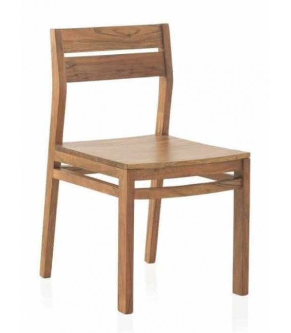 Silla realizada en madera de acacia natural estilo contemporáneo