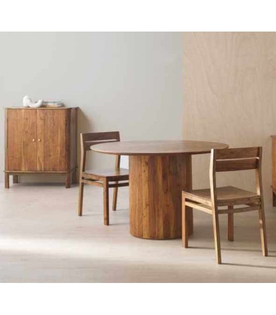 Silla realizada en madera de acacia natural estilo contemporáneo