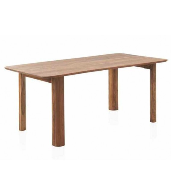 Mesa de comedor rectangular realizada en madera de acacia natural.