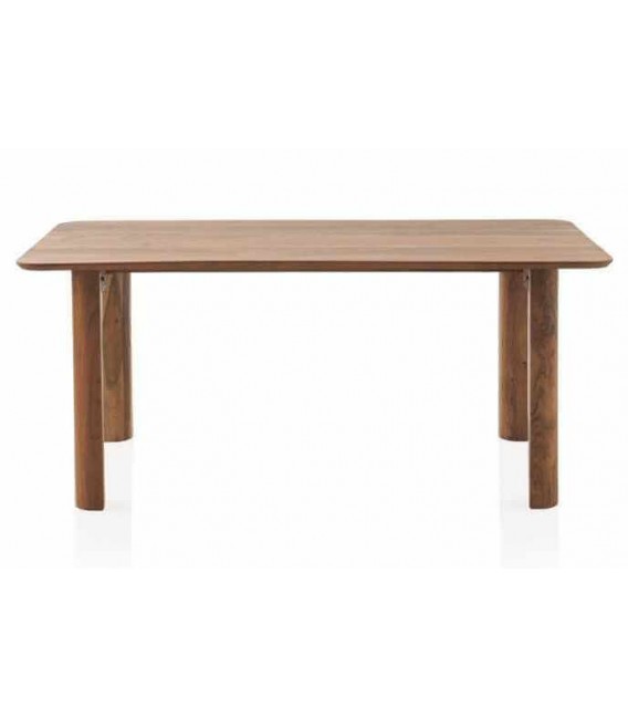 Mesa de comedor rectangular realizada en madera de acacia natural.
