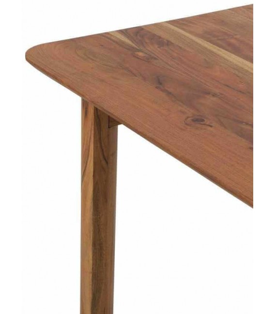 Mesa de comedor rectangular realizada en madera de acacia natural.