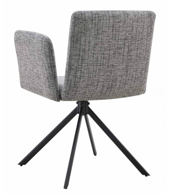 Sillón de comedor comodo tela de bora color gris patas negras