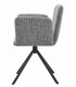 Sillón de comedor comodo tela de bora color gris patas negras