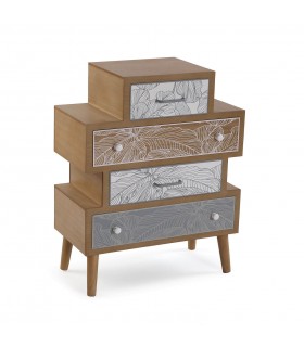 MESITA DE NOCHE GRANDE 90 X 30 X 75 LAMPAS MADERA NATURAL SERIGRAFIADA