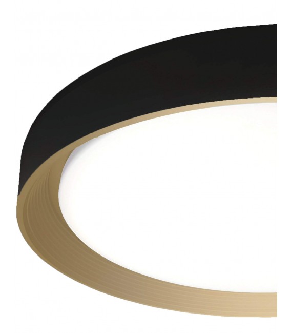 Plafón realizado en metal negro y oro y policarbonato blanco mdmhogar