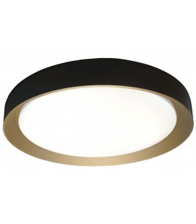 Plafón realizado en metal negro y oro y policarbonato blanco mdmhogar