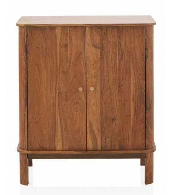 Taquillón madera de acacia natural, tiradores en metal dorado mdmhogar