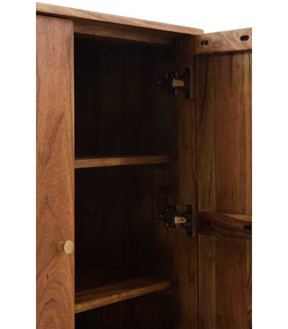 Taquillón madera de acacia natural, tiradores en metal dorado mdmhogar