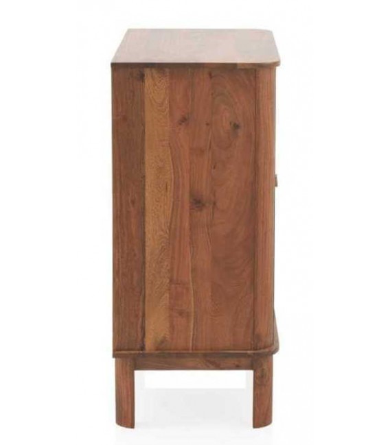 Taquillón madera de acacia natural, tiradores en metal dorado mdmhogar