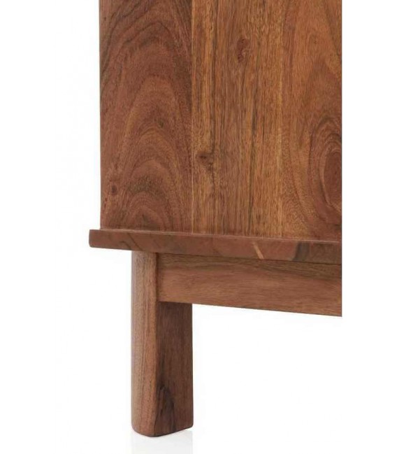 Taquillón madera de acacia natural, tiradores en metal dorado mdmhogar