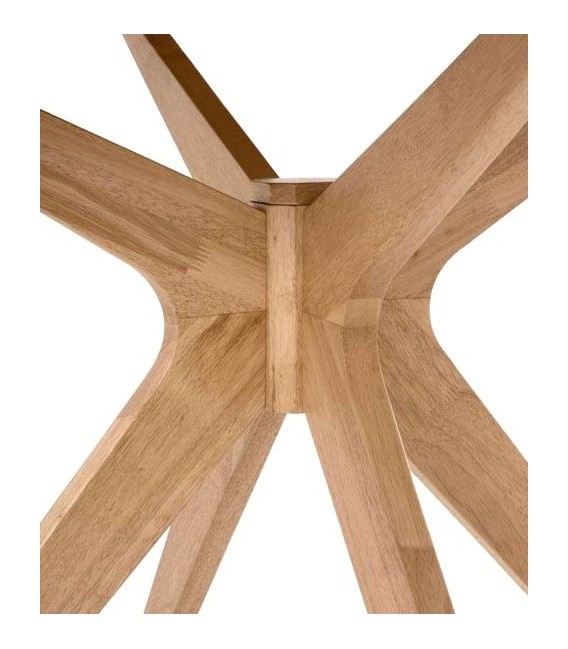 Mesa de comedor redonda madera de roble natural moderna mdmhogar