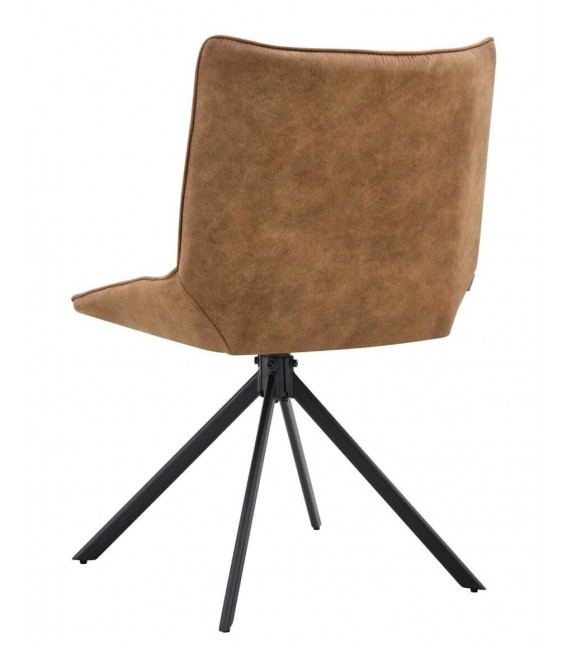 Silla combinada asiento y respaldo beige trasera ocre, metal negro mdmhogar