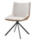 Silla combinada asiento y respaldo beige trasera ocre, metal negro mdmhogar