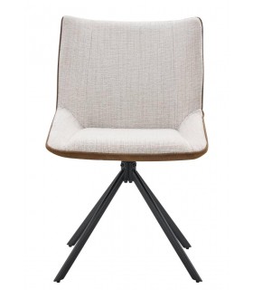 Silla combinada asiento y respaldo beige trasera ocre, metal negro mdmhogar