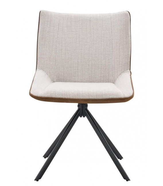 Silla combinada asiento y respaldo beige trasera ocre, metal negro mdmhogar