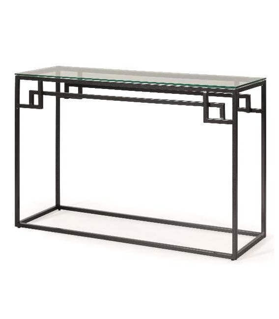 Consola de entrada acero inoxidable negro y cristal templado 1 cm