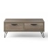 Mesa de centro rectangular con 2 cajones, nogal y metal negro mdmhogar