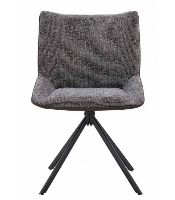 Silla comoda bicolor gris y marrón patas hierro negro mdmhogar