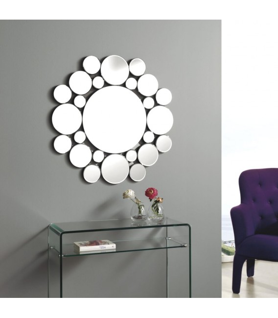 ESPEJO DE PARED 80 Ø X 2 DONDELE ESPEJO PLATA