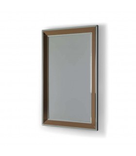 Espejo de pared rectangular grande, espejo acabado plata y ámbar mdmhogar