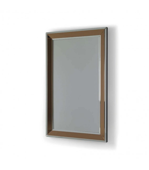 Espejo de pared rectangular grande, espejo acabado plata y ámbar mdmhogar