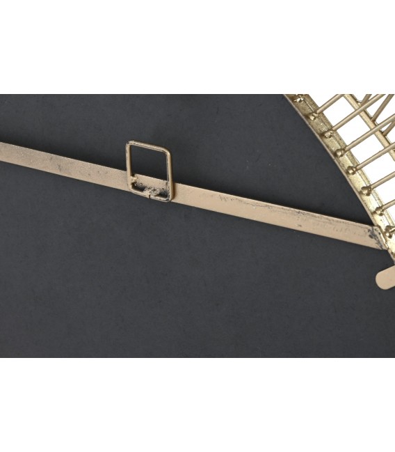 Bonito espejo redondo de metal acabado en oro de estilo art decó mdmhogar