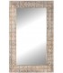 Espejo de pared rectangular, madera de mango serigrafiada en blanco
