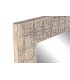 Espejo de pared rectangular, madera de mango serigrafiada en blanco