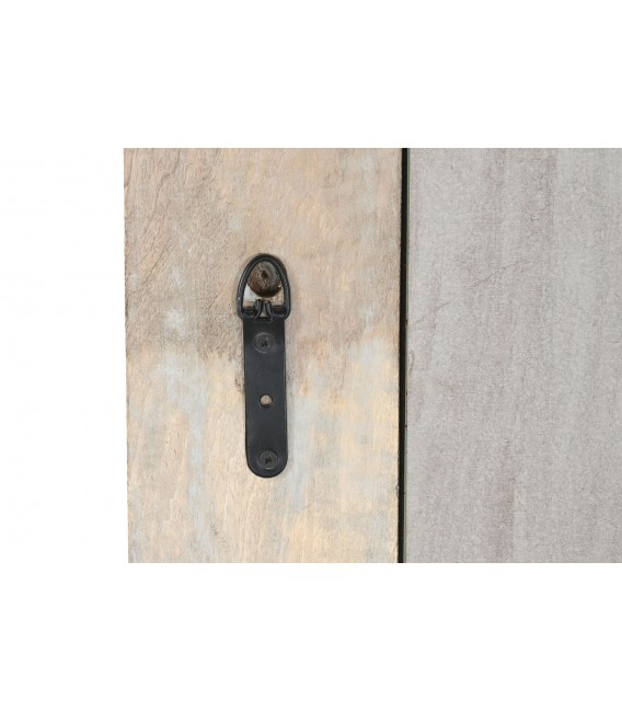 Espejo de pared rectangular, madera de mango serigrafiada en blanco