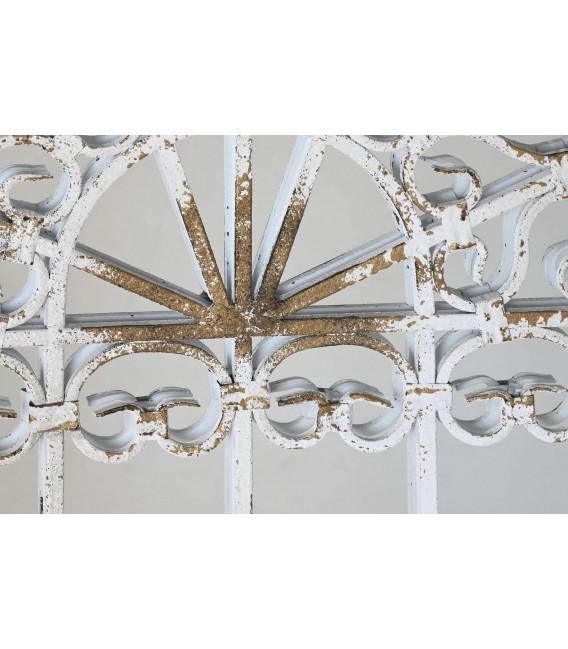 Espejo artesanal metal acabado, blanco envejecido, efecto ventana mdmhogar