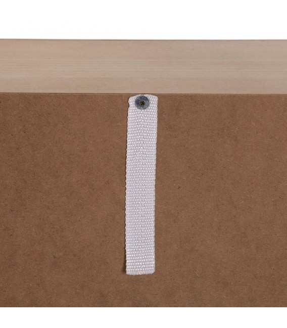 Sinfonier pequeño madera natural, cajones serigrafiados blanco y gris mdmhogar