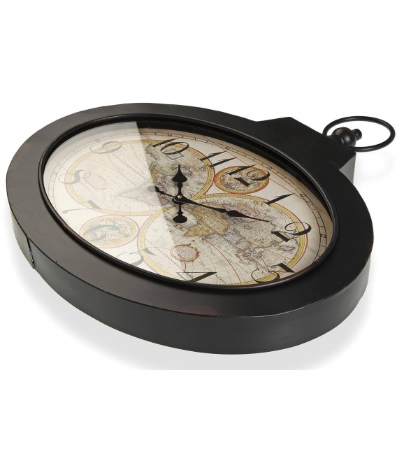 Reloj de pared grande metal negro mdmhogar