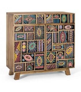 Aparador pequeño madera de mango pintado a mano mdmhogar