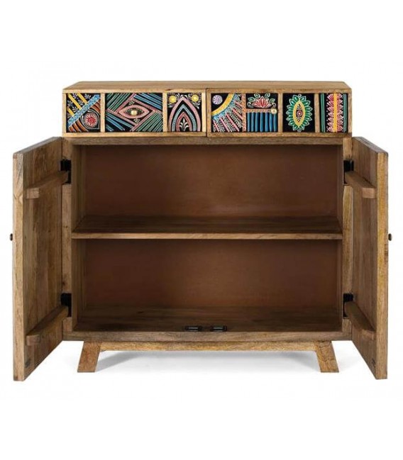 Aparador pequeño madera de mango pintado a mano mdmhogar