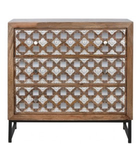 Cómoda madera de mango natural mdmhogar