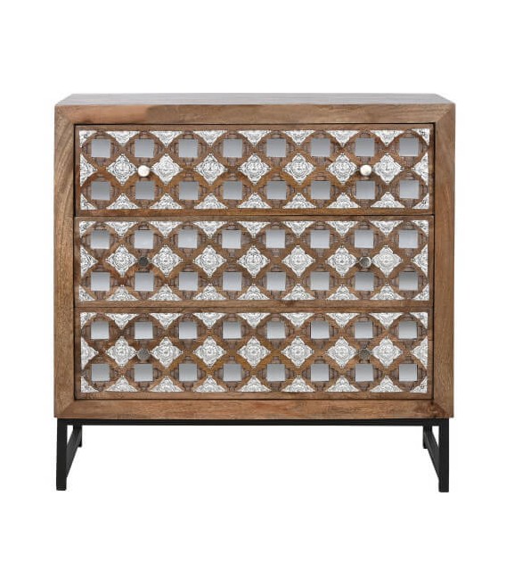 Cómoda madera de mango natural mdmhogar