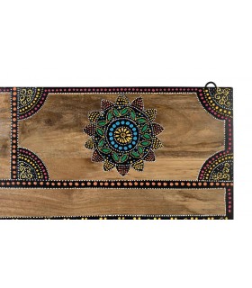 Cabecero matrimonio madera maciza detalles pintados a mano mdmhogar