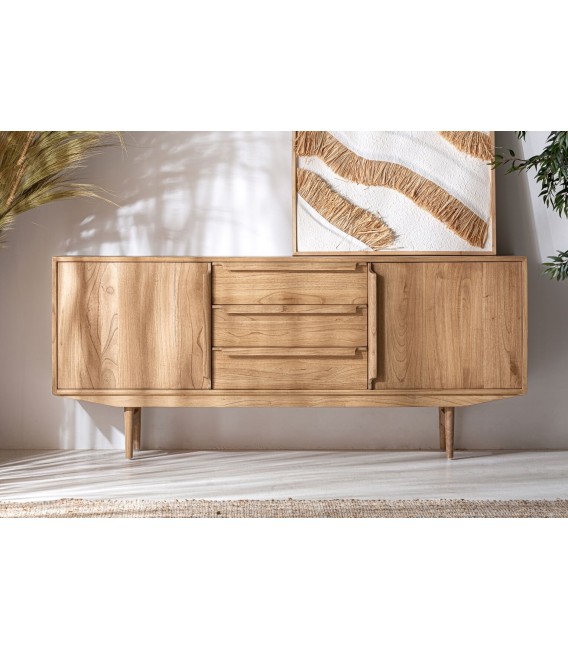 Aparador madera maciza de mindi natural mdmhogar