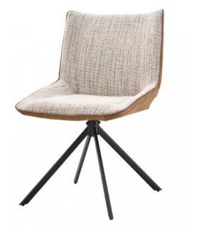 Silla tapizada comoda 2 telas topo y marron mdmhogar