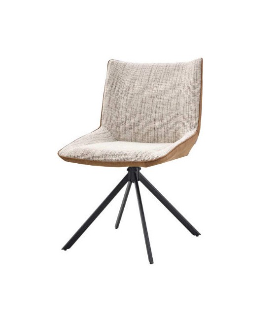 Silla tapizada comoda 2 telas topo y marron mdmhogar