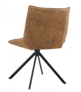 Silla tapizada comoda 2 telas topo y marron mdmhogar