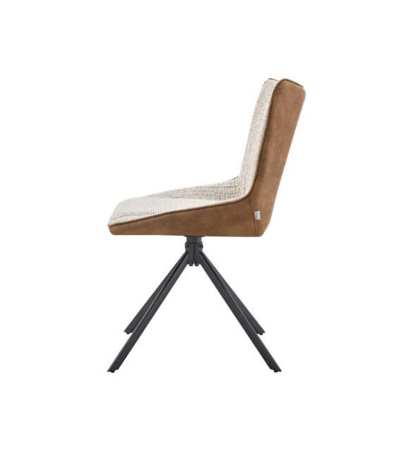 Silla tapizada comoda 2 telas topo y marron mdmhogar